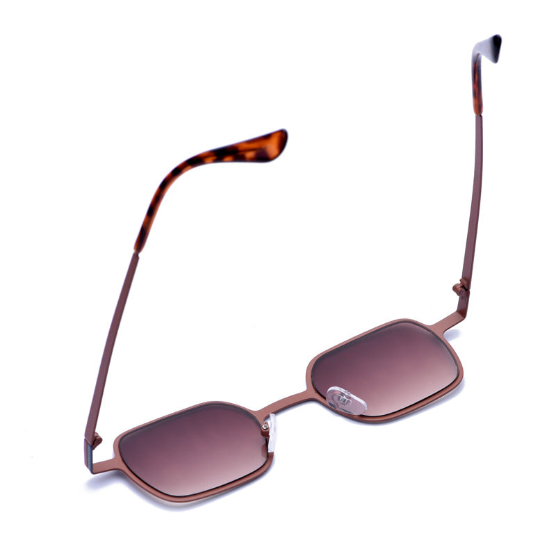 Wholesale Small Frame Stainless Steel Two-color PC Sunglasses